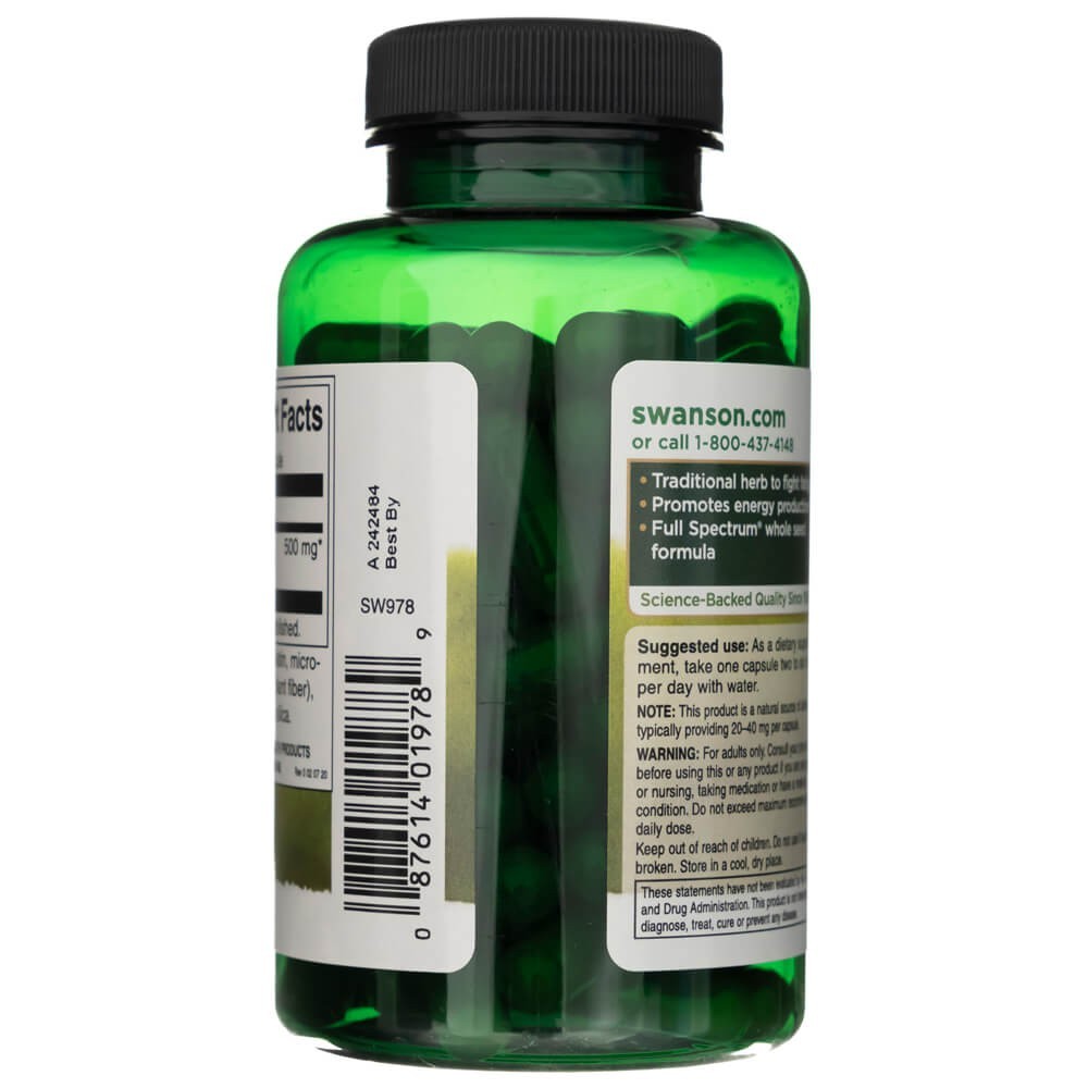SWANSON guaraana 500 mg – 100 kapslit