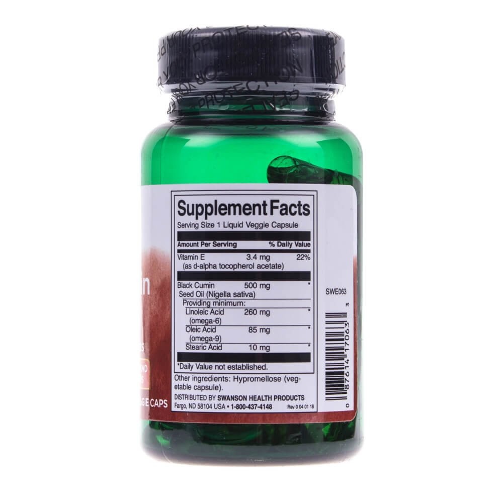 SWANSON Mustköömneõli 500mg – 60 kapslit