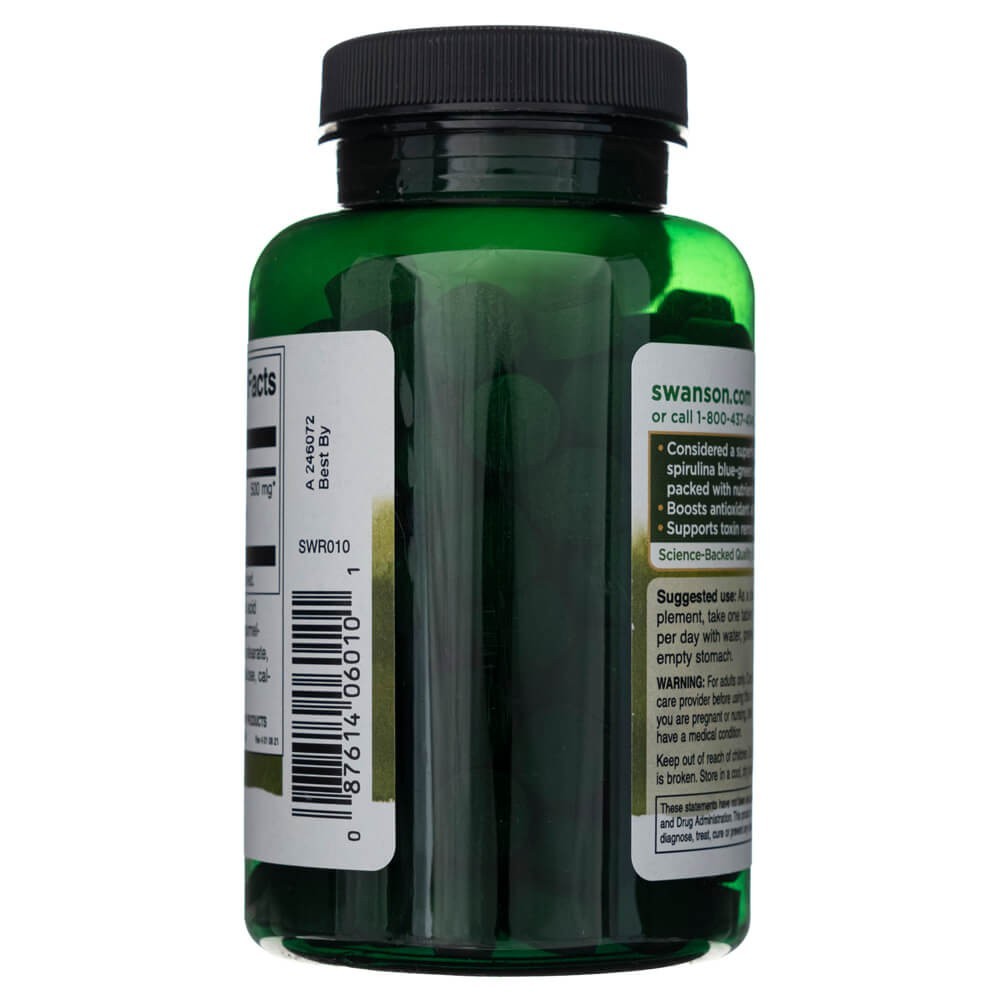 SWANSON Spirulina 500 mg – 180 tabletti