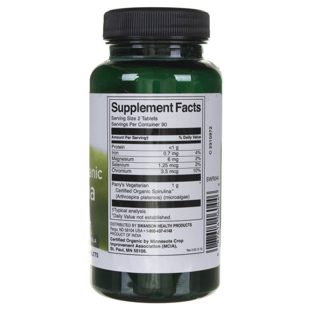 SWANSON orgaaniline spirulina – 180 tabletti