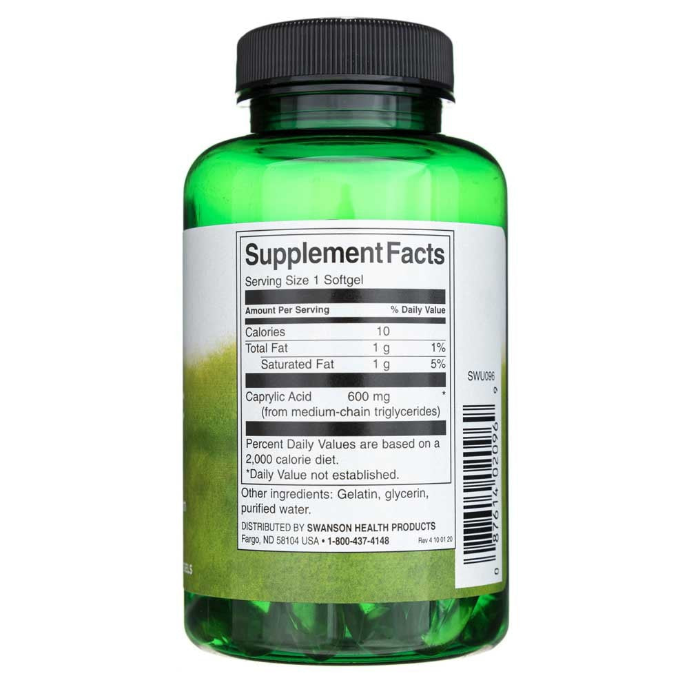 SWANSON kaprüülhape 600 mg – 60 kapslit