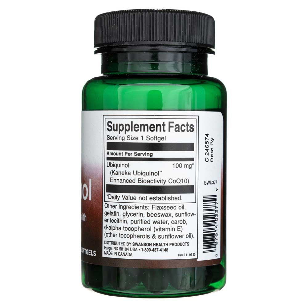 SWANSON Ubikvinool 100 mg – 60 kapslit