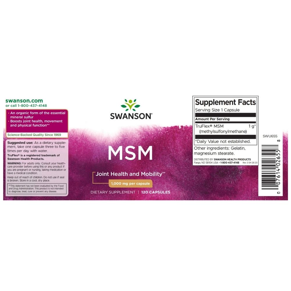 SWANSON MSM 1000 mg – 120 kapslit