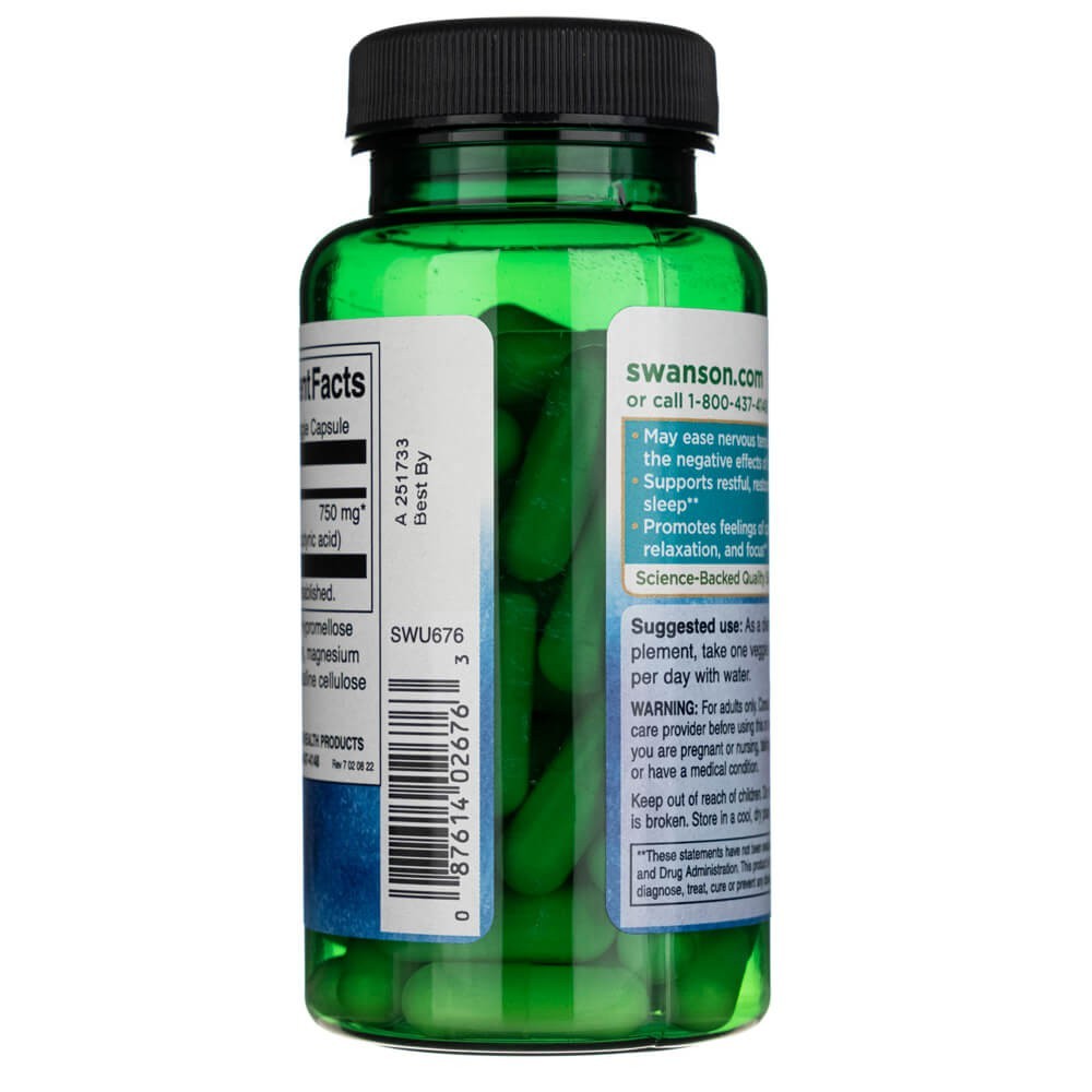 SWANSON GABA maksimaalse tugevusega 750 mg – 60 kapslit