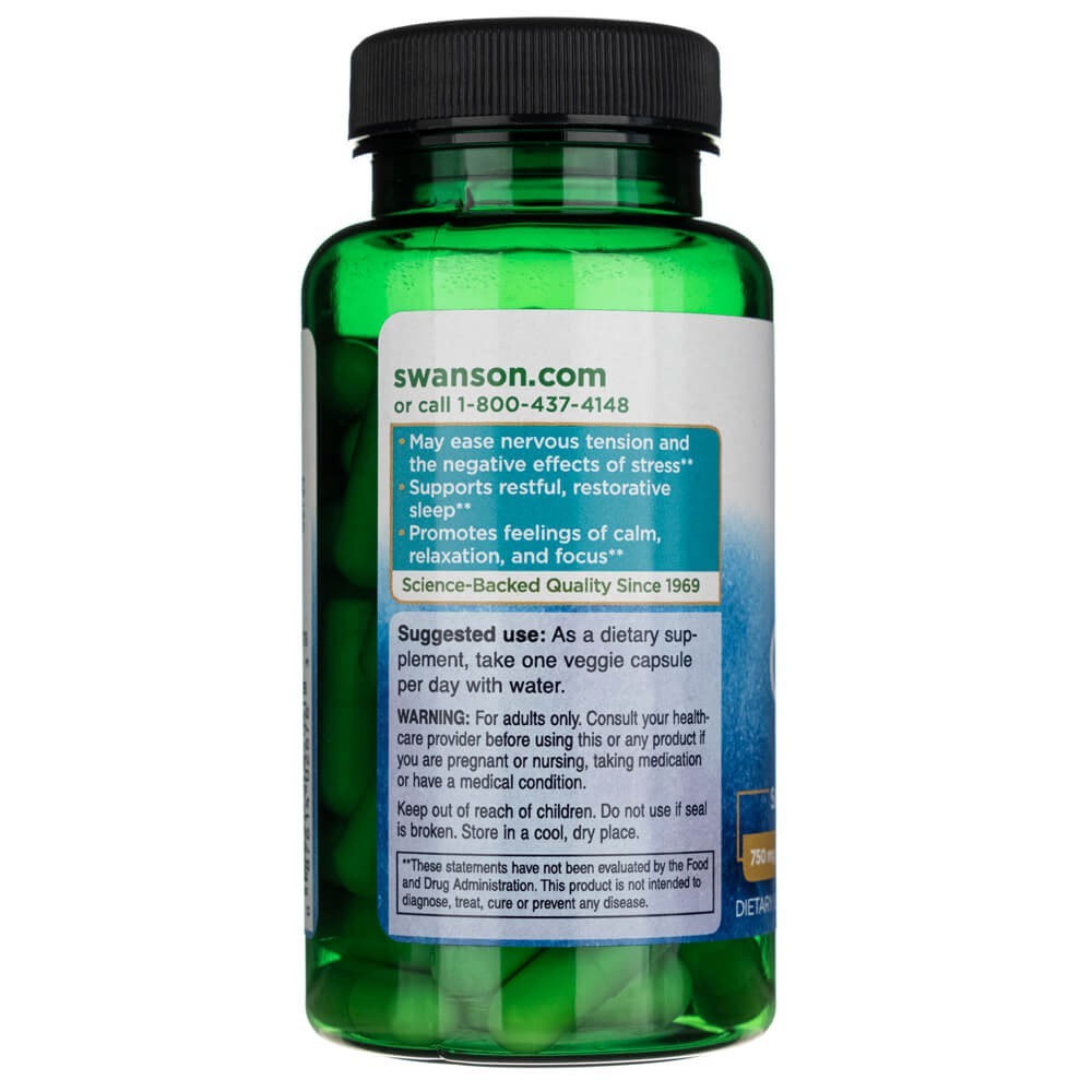 SWANSON GABA maksimaalse tugevusega 750 mg – 60 kapslit