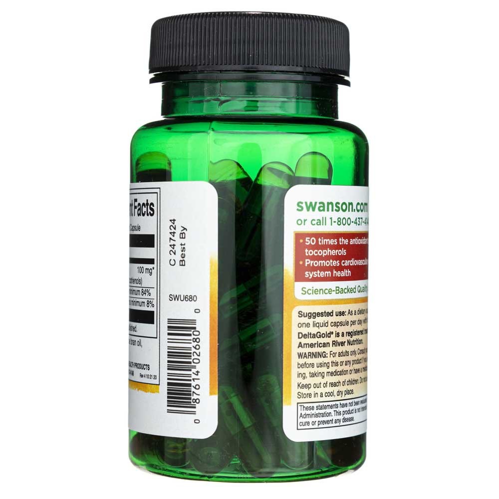 SWANSON tokotrienoolid, kahekordse tugevusega 100 mg – 60 kapslit