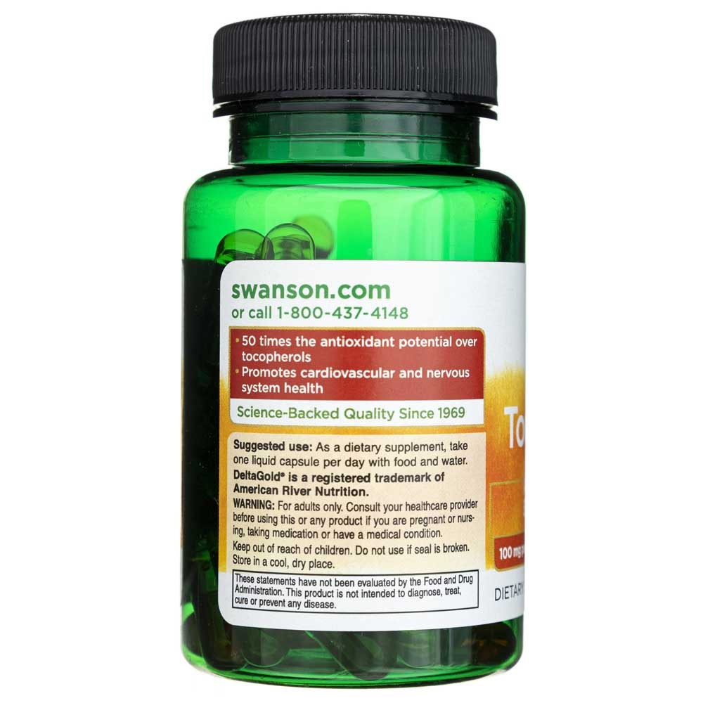 SWANSON tokotrienoolid, kahekordse tugevusega 100 mg – 60 kapslit