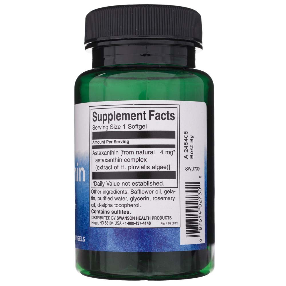 SWANSON astaksantiin 4 mg – 60 kapslit