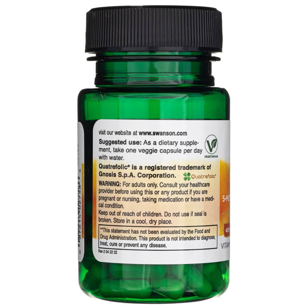 SWANSON folaat (5-metüültetrahüdrofoolhape) 680 mcg – 30 kapslit