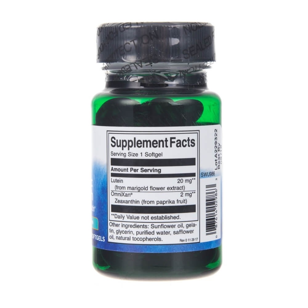 SWANSON Synergistic Eye Health – luteiin ja zeaksantiin – 60 kapslit